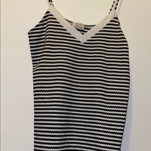Zara white black print  tank Top - Picture 3 of 13